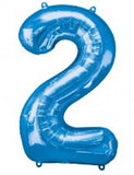 Number 2 Blue Foil Balloon-Size- 33″