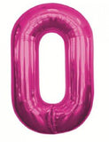 Number 0 Pink Foil Balloon-Size- 34″