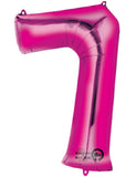 Number 7 Pink Foil Balloon-Size- 34″