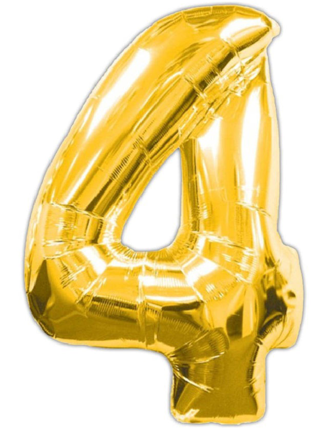 Number 4 Gold Foil Balloon-Size- 35″