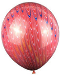 Red Peacock Marble Balloon -18″
