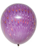 Purple Peacock Marble Balloon -18″