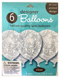 Scroll Design Clear Latex Balloon -6pcs