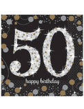 50th Birthday Sparkle Lunch Napkins -16pcs