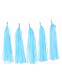 Light Blue Paper Tassles-5pcs
