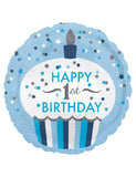 1st Birthday Boy Foil balloon-18″