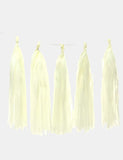 Pale Yellow Paper Tassles-5pcs