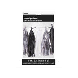 Paper Tassle Garland – Black & Silver 9ft
