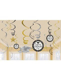 Graduation Swirl Decoration-(12/pkt)