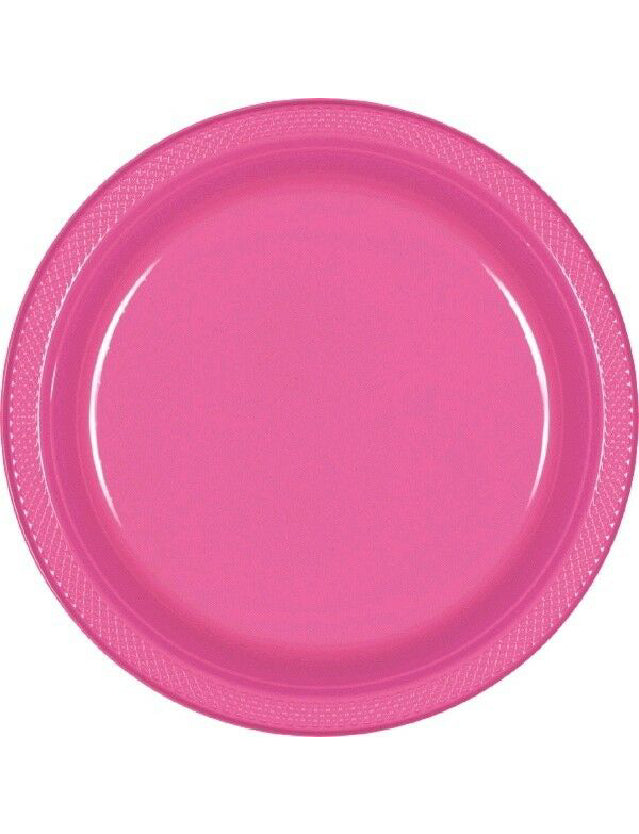 Pink Plastic Dinner Plates 9″ -20pcs