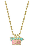 Confetti Fun Party Birthday Babe Necklace
