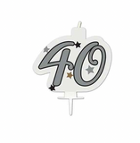 40th Birthday Sparkle Pick Candle-6pcs