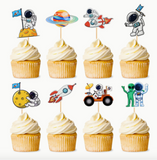 Blast off Space Cupcake Pics -24pcs