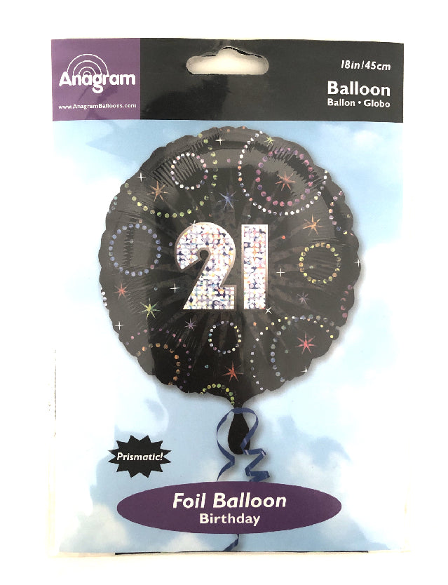 21st Birthday Foil Balloon 18″