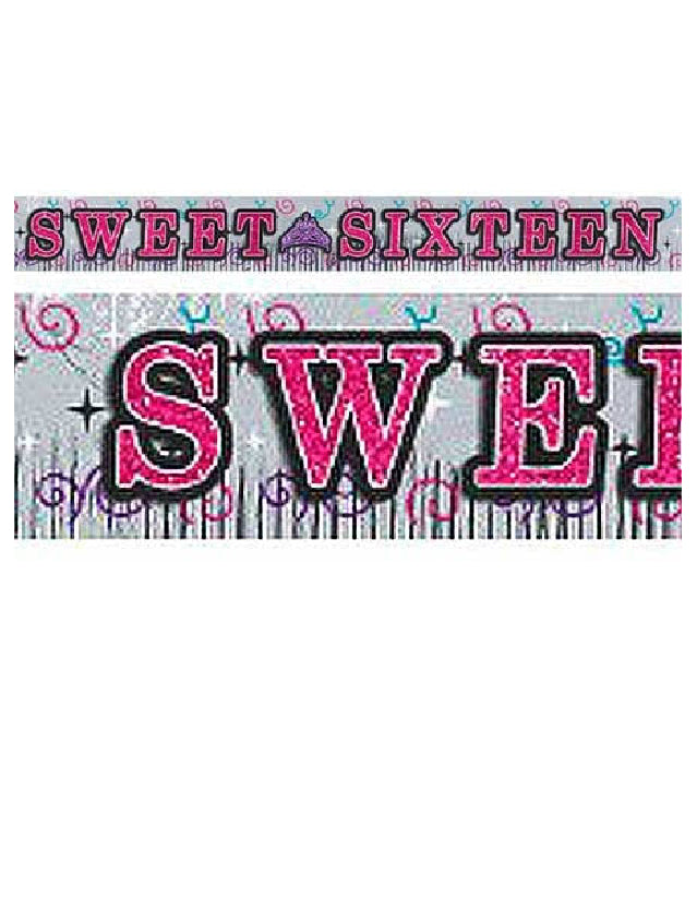 Sweet Sixteen Fringe Birthday Banner-10 ft