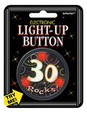 30th Birthday Sparkle Light Up Button