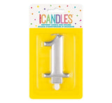 Candle Number 1 -Silver