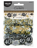 40th Birthday Sparkle Black & Gold Confetti -1.2oz