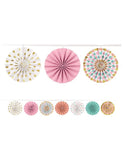 Pastel & Gold Paper Fan Garland- 12ft