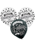 Chalkboard Happy Birthday Latex Balloons -15pcs