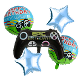 Game On theme birthday foil balloons set of 5 pcs