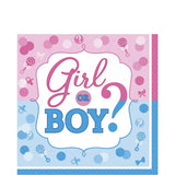 Girl or Boy Gender Reveal Beverage Napkins -16pcs