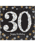 30th Birthday Sparkle Lunch Napkins -16pcs