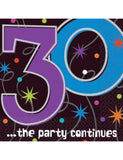 30th Birthday Sparkle Lunch Napkins -16pcs