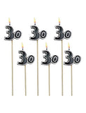 30th Birthday Sparkle Pick Candle-6pcs