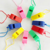 Plastic Whistle with Rope -12pcs